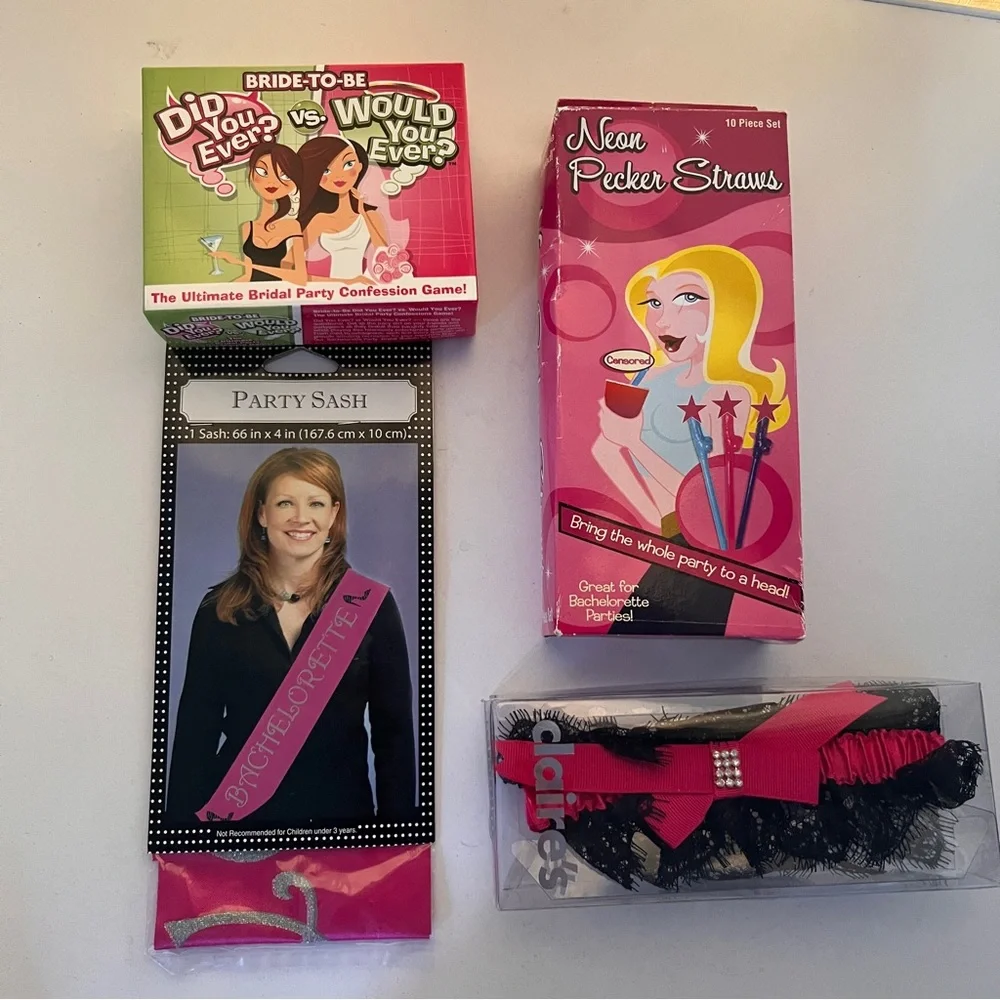 Bachelorette Party Supplies Set - Pink and Black